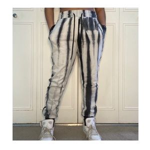 Tie dye black and white joggers